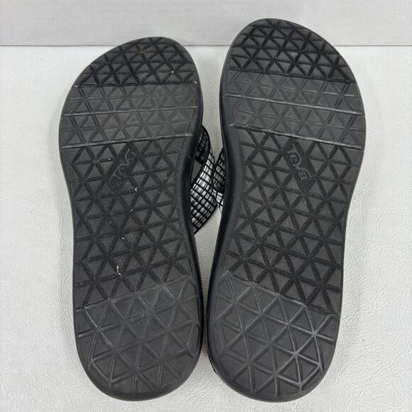 Teva Voya Flip Flop Sandals Womens Size 9 Black White Geometric Thong Toe Post - Picture 8 of 8